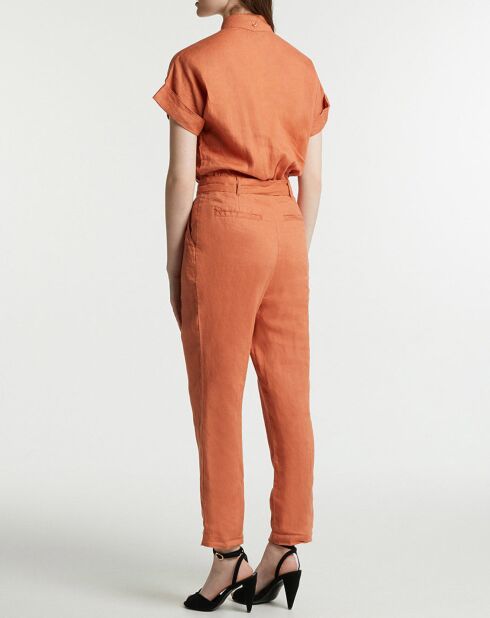Combinaison en 100% Lin Gary orange