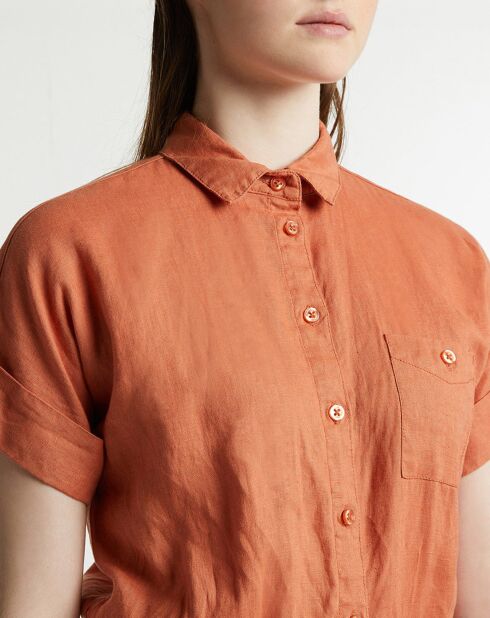 Combinaison en 100% Lin Gary orange