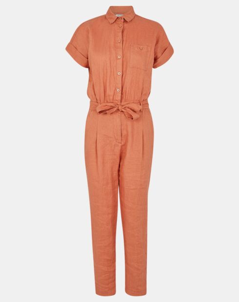 Combinaison en 100% Lin Gary orange