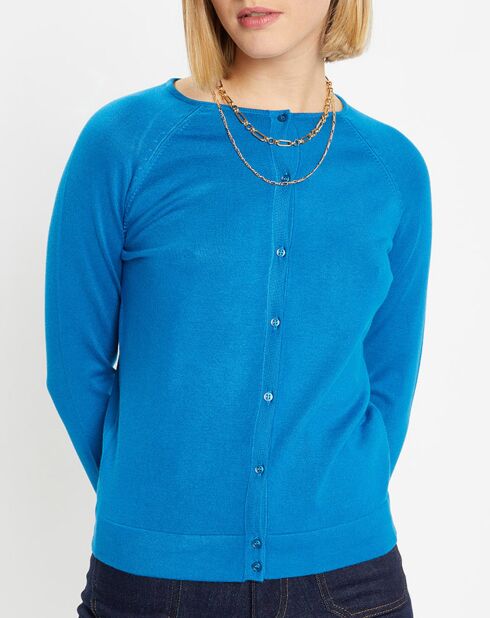 Cardigan en Maille fine Fanny bleu moyen