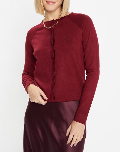 Burgunderrote Fanny Feinstrickjacke