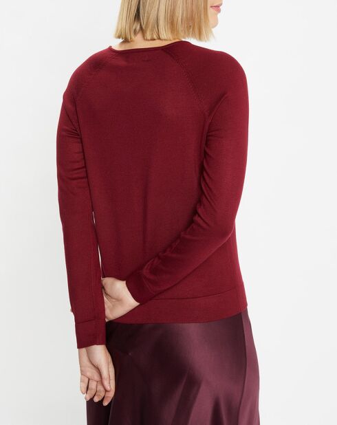 Burgunderrote Fanny Feinstrickjacke