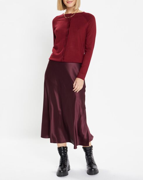 Burgunderrote Fanny Feinstrickjacke