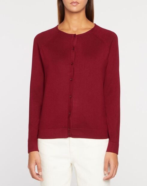 Burgunderrote Fanny Feinstrickjacke