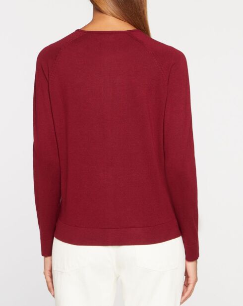 Burgunderrote Fanny Feinstrickjacke