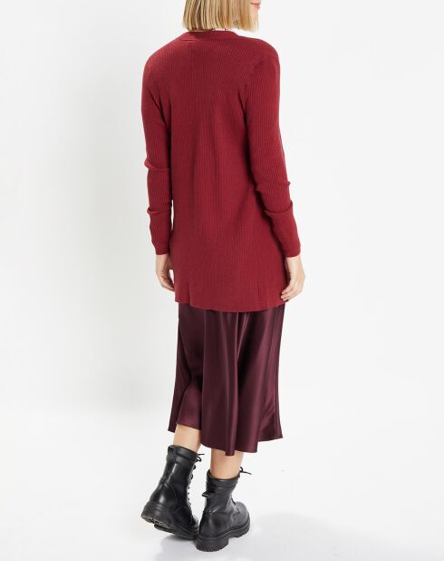 Gilet en Maille côtelée stretch Fernand bordeaux