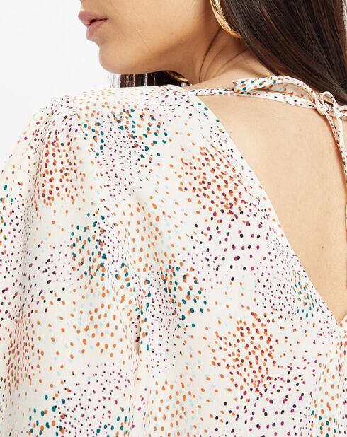 Blouse fluide Gala imprimée beige clair
