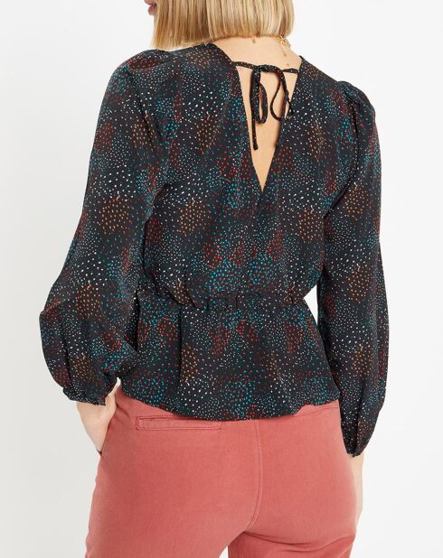 Blouse fluide Gala imprimé noire