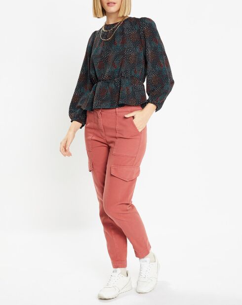 Blouse fluide Gala imprimé noire