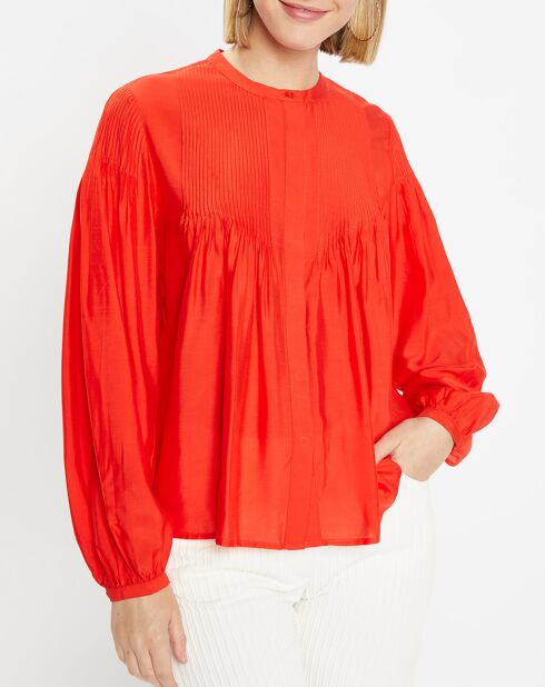 Blouse plissée Gado rouge