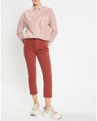 Jean délavé en Toile de coton 7/8 marron