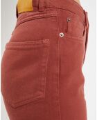 Jean délavé en Toile de coton 7/8 marron