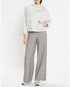 Pantalon large et fluide imprimé pied-de-poule bleu