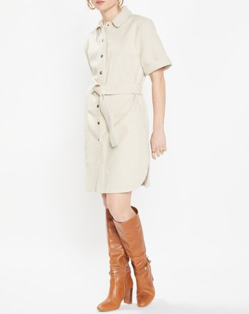 Robe courte chemise courte Lilou écrue