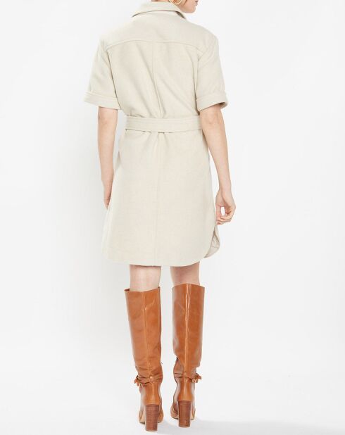 Robe courte chemise courte Lilou écrue