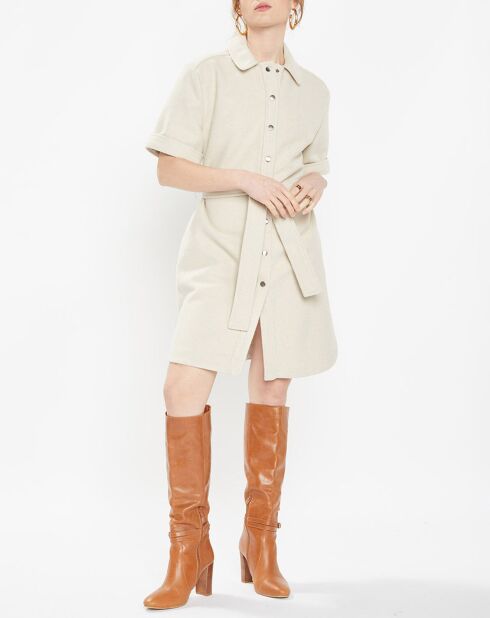 Robe courte chemise courte Lilou écrue