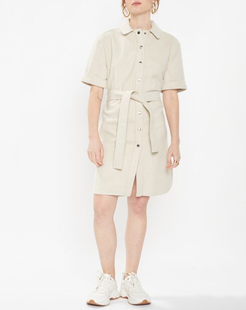 Robe courte chemise courte Lilou écrue