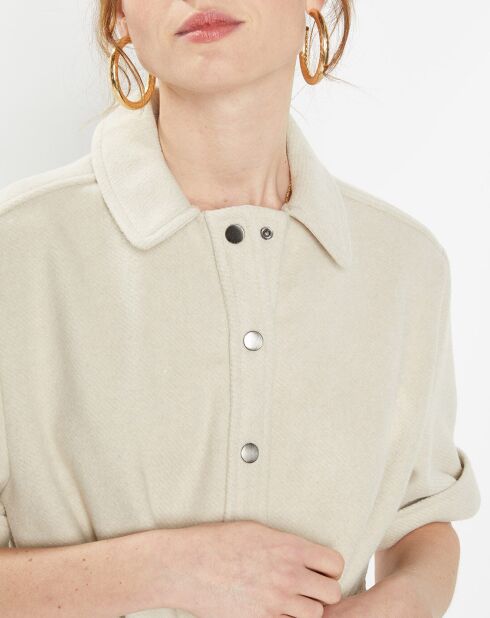 Robe courte chemise courte Lilou écrue