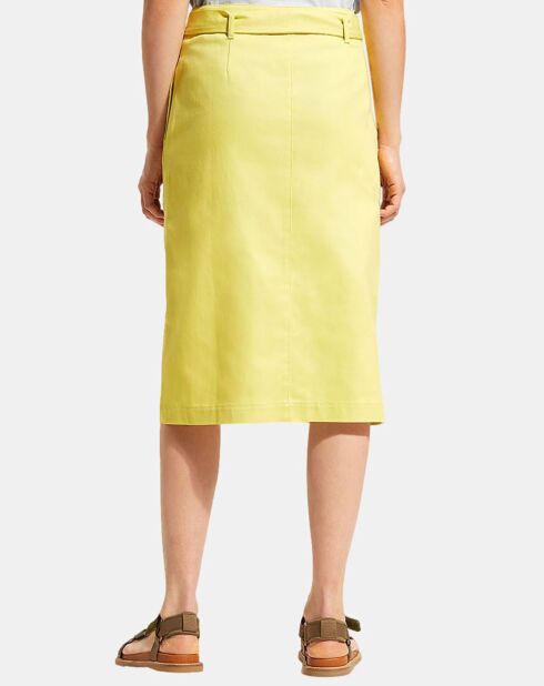 Lichtgele katoenen wikkelrok van Loca