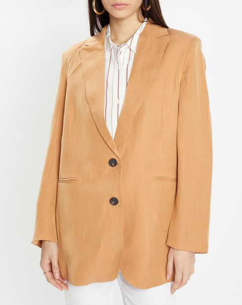 Veste blazer à teneur en Lin Luciole camel