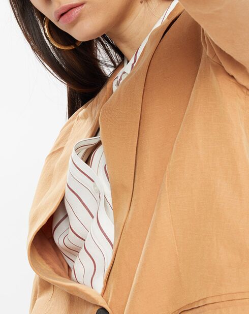 Veste blazer à teneur en Lin Luciole camel