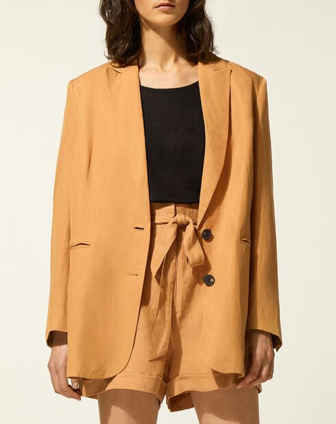 Veste blazer à teneur en Lin Luciole camel