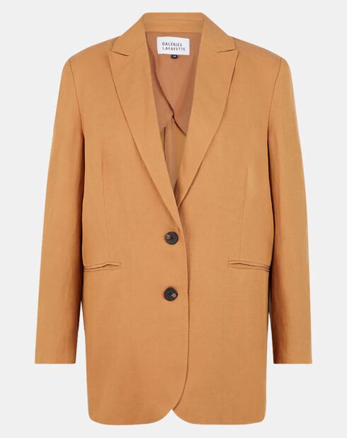 Veste blazer à teneur en Lin Luciole camel