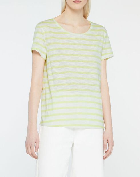 T-Shirt en Coton Bio mélangé Noris Flamme blanc/vert