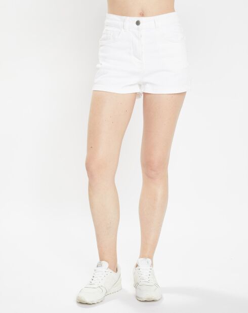 Weiße Leo Denim-Baumwollshorts