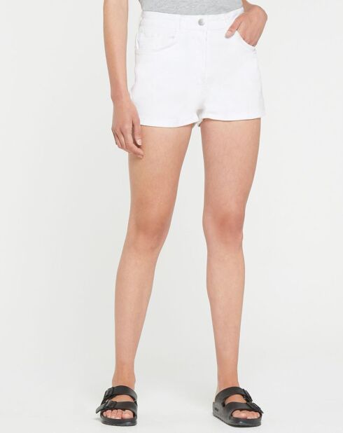 Weiße Leo Denim-Baumwollshorts