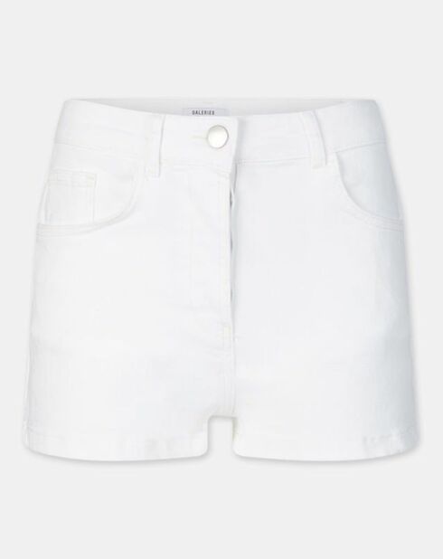 Shorts bianchi in cotone denim Leo