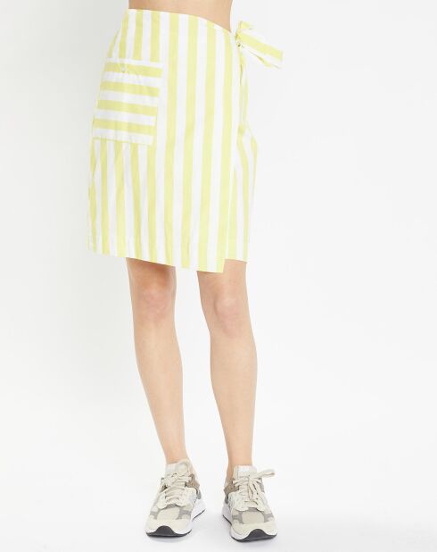 Lucette rok van biologisch katoen met gele strepen