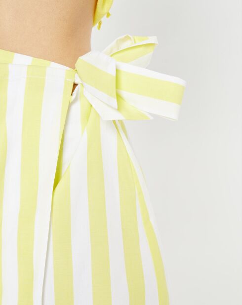 Lucette rok van biologisch katoen met gele strepen
