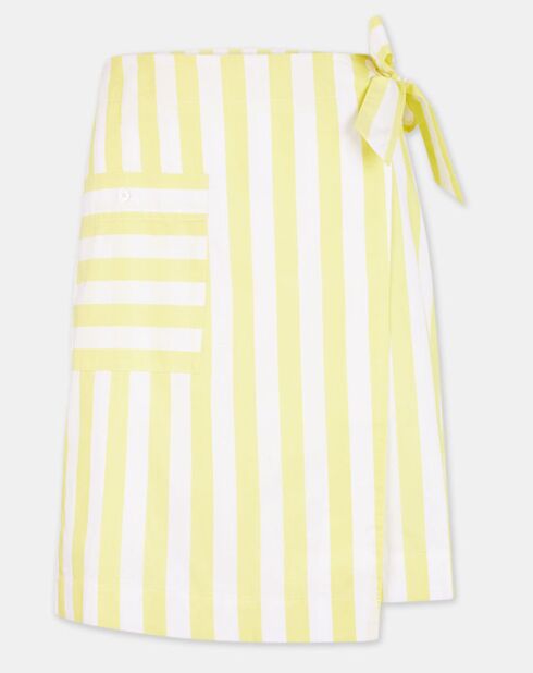 Lucette rok van biologisch katoen met gele strepen