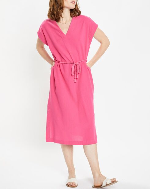Fuchsienrosafarbenes Kleid Lima aus Biobaumwolle