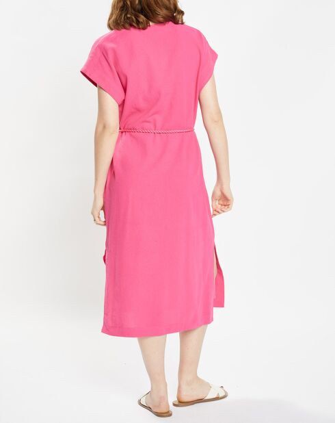 Fuchsienrosafarbenes Kleid Lima aus Biobaumwolle