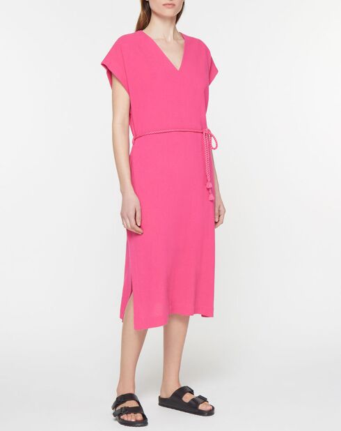 Fuchsienrosafarbenes Kleid Lima aus Biobaumwolle