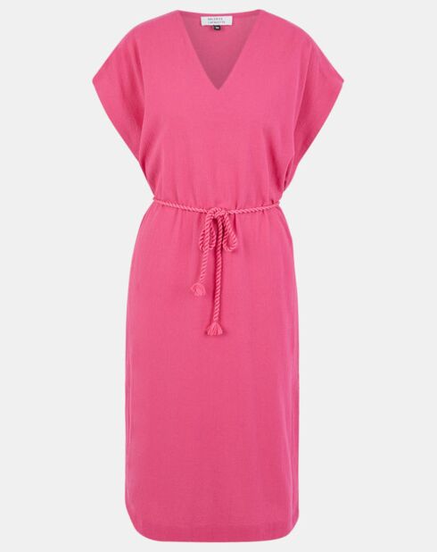Fuchsienrosafarbenes Kleid Lima aus Biobaumwolle