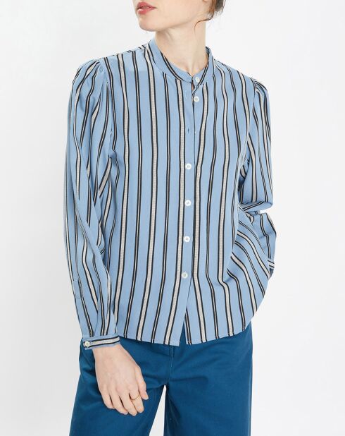 Chemise droite Laurie à rayures bleu/noir