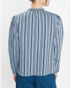 Chemise droite Laurie à rayures bleu/noir