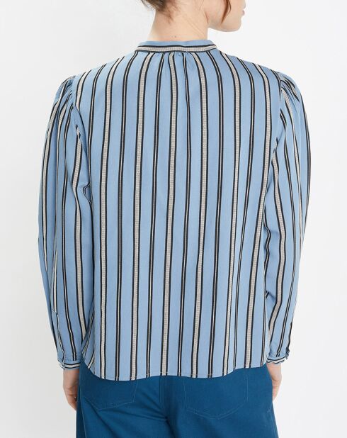 Chemise droite Laurie à rayures bleu/noir