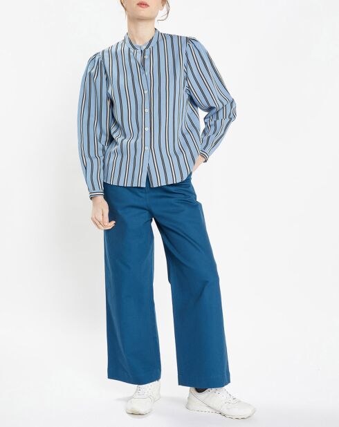 Chemise droite Laurie à rayures bleu/noir