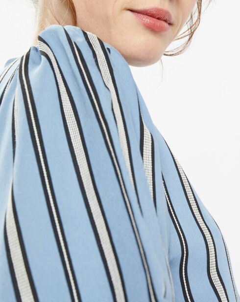 Chemise droite Laurie à rayures bleu/noir