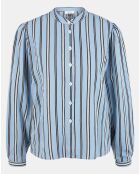 Chemise droite Laurie à rayures bleu/noir