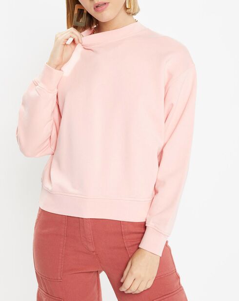 Sweat court en Coton bio molletonné Billie rose