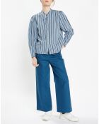 Pantalon 7/8 en twill de coton biologique Clément bleu foncé