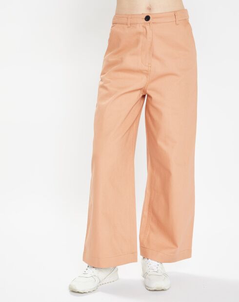 7/8-Hose aus Bio-Baumwolltwill Clément pfirsichrosa
