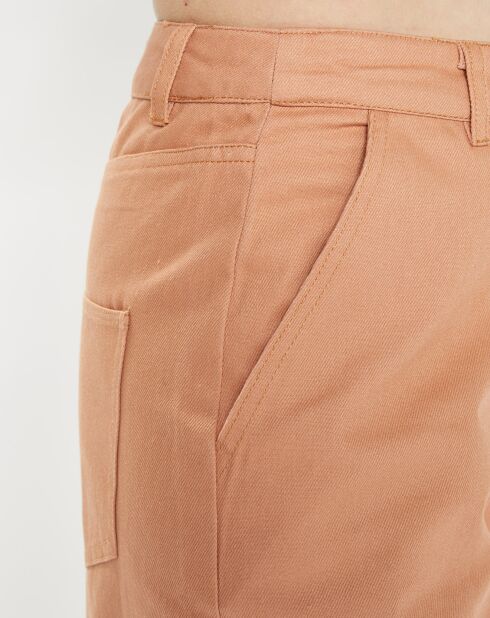 7/8-Hose aus Bio-Baumwolltwill Clément pfirsichrosa