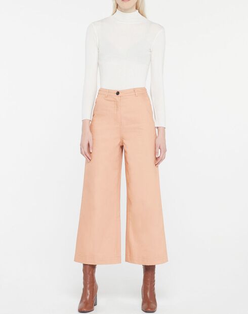 7/8-Hose aus Bio-Baumwolltwill Clément pfirsichrosa