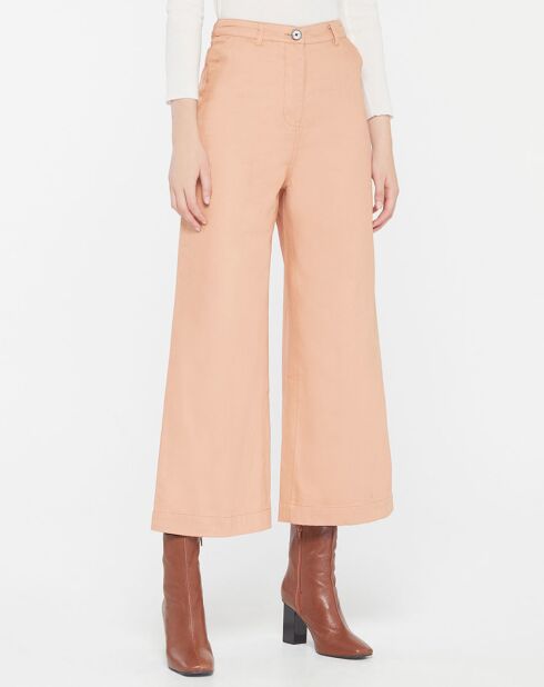 7/8-Hose aus Bio-Baumwolltwill Clément pfirsichrosa